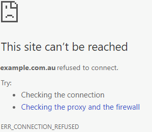 This site can't be reached